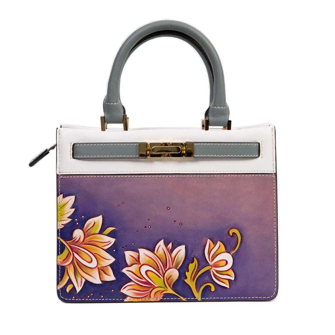 Handmade Flower Carving Crossbody Top Handle Bag – Inlior